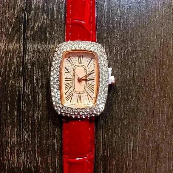 Accessories - Red rhinestone watch